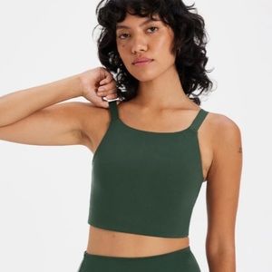 NWT GIRLFRIEND COLLECTIVE Mia High Neck Bra Size Medium Color Moss Green